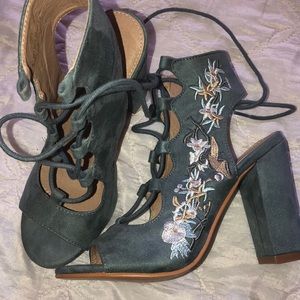 Light blue chuky heels